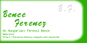 bence ferencz business card
